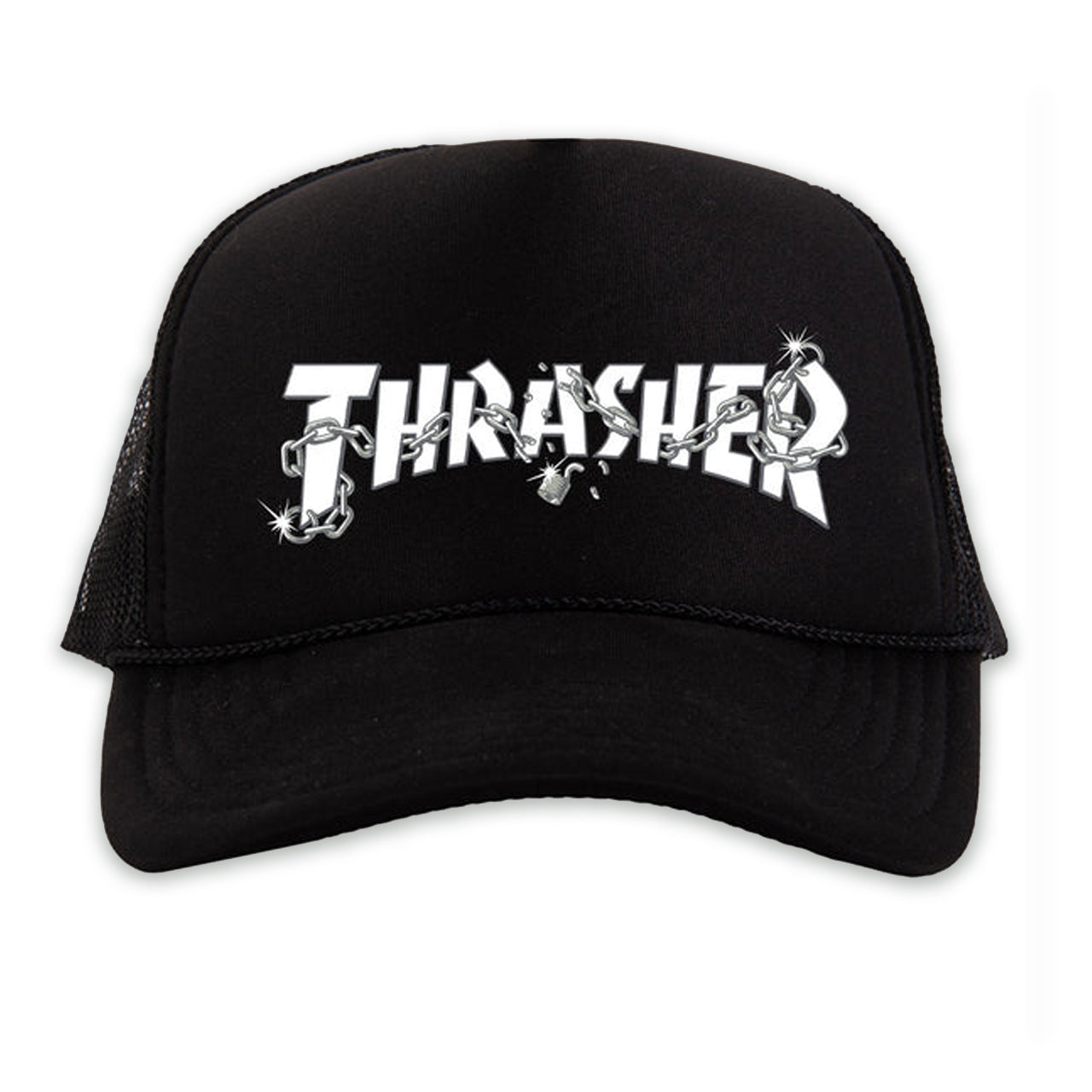 Thrasher Chains Trucker Hat Black