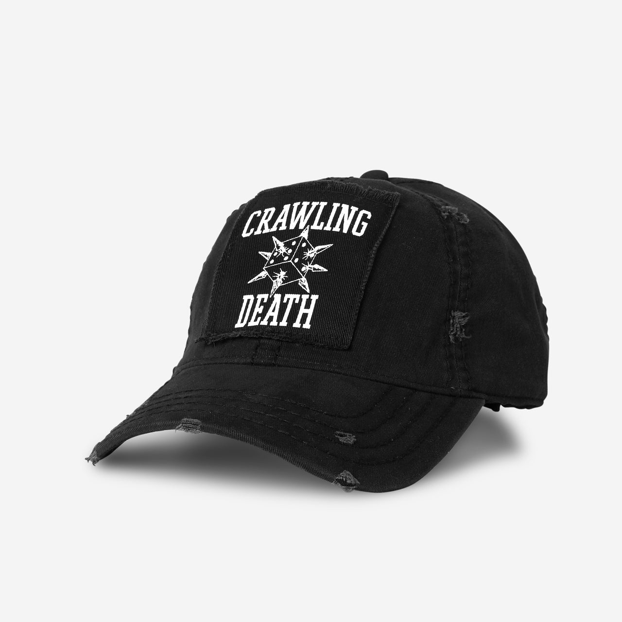 Crawling Death Spike Dice Distressed Cap Black