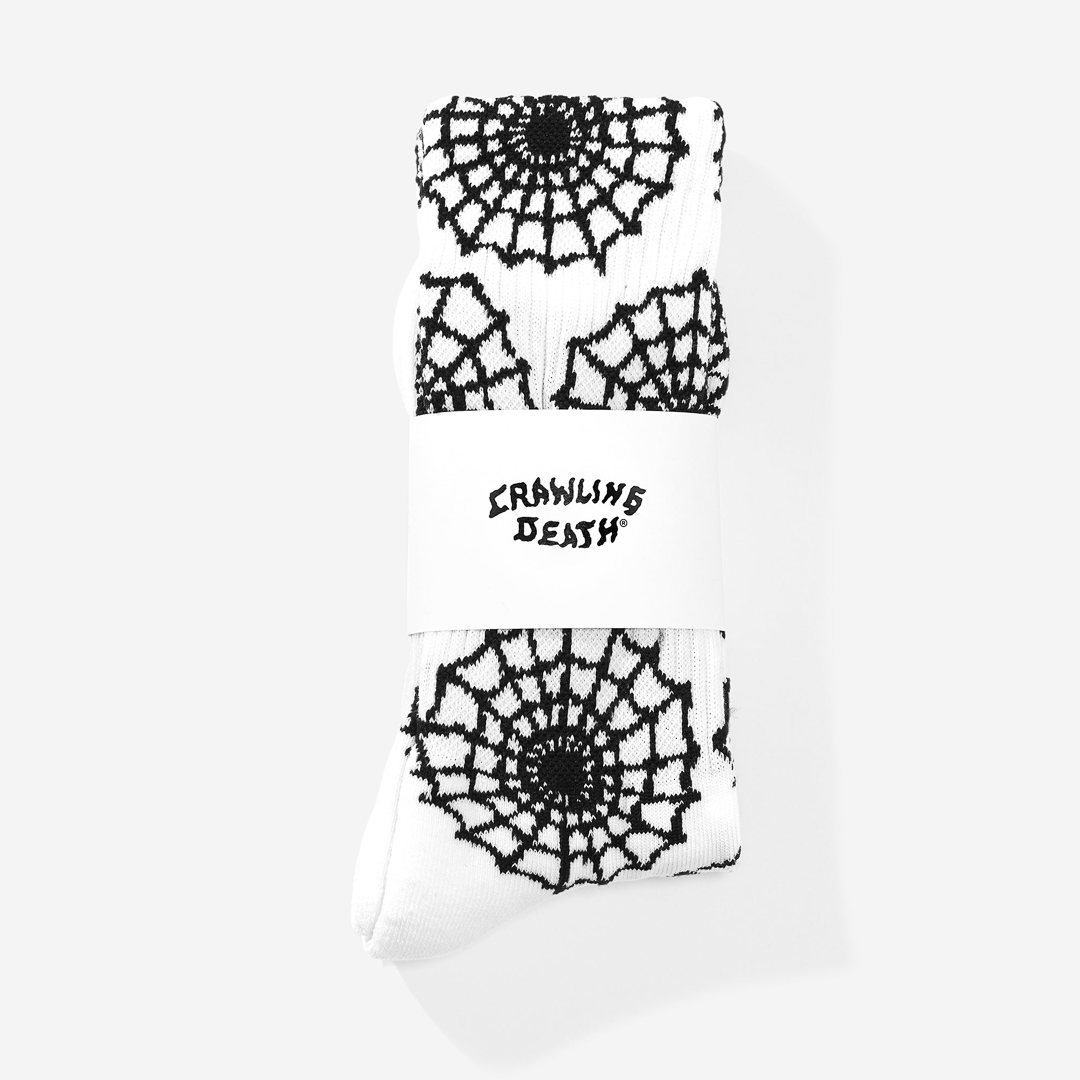 Crawling Death Web Socks White