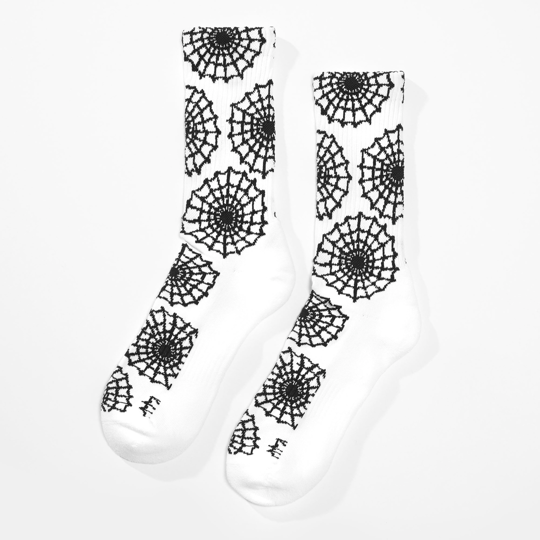 Crawling Death Web Socks White