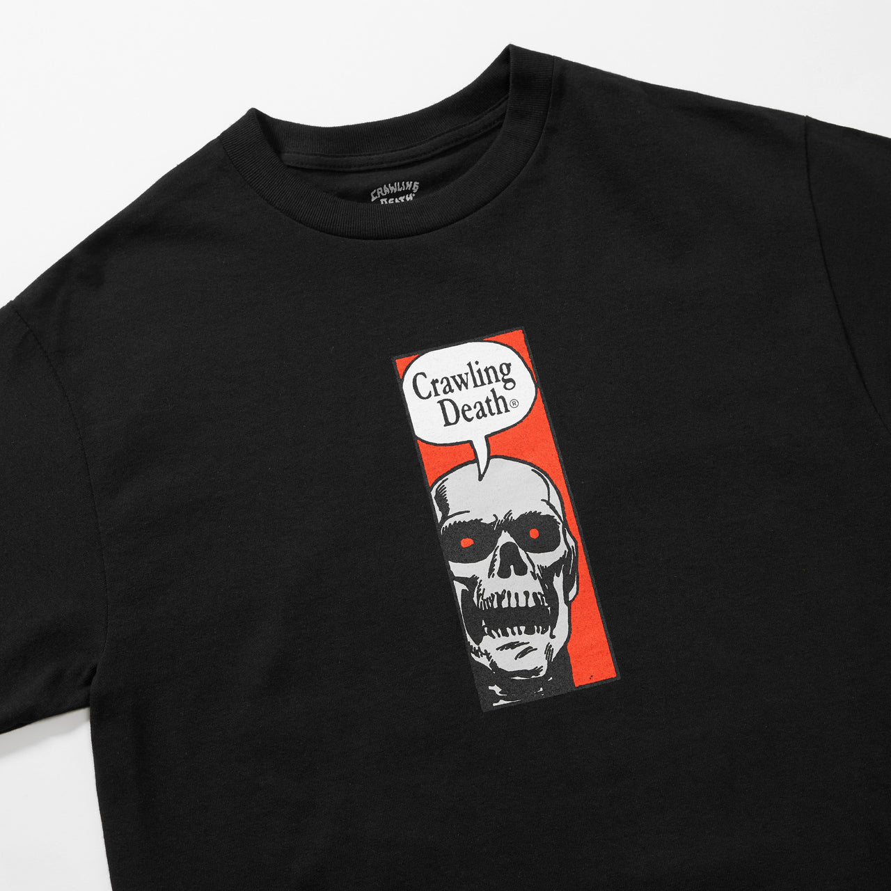 Crawling Death Comic Skull T-Shirt Black