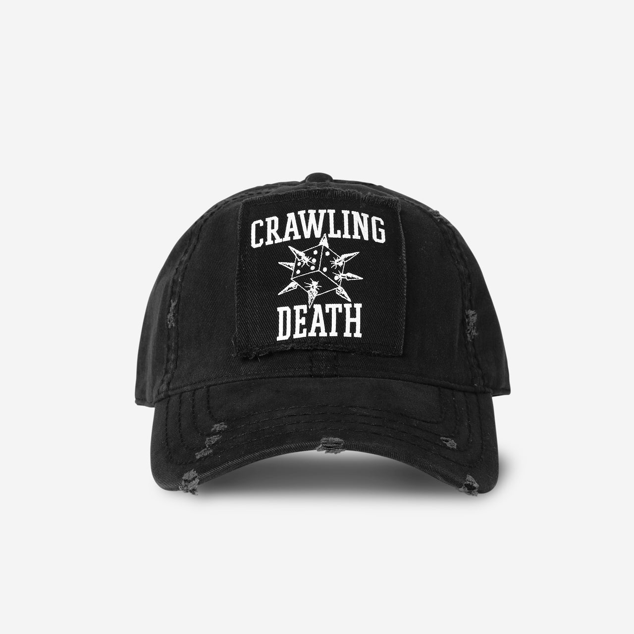 Crawling Death Spike Dice Distressed Cap Black