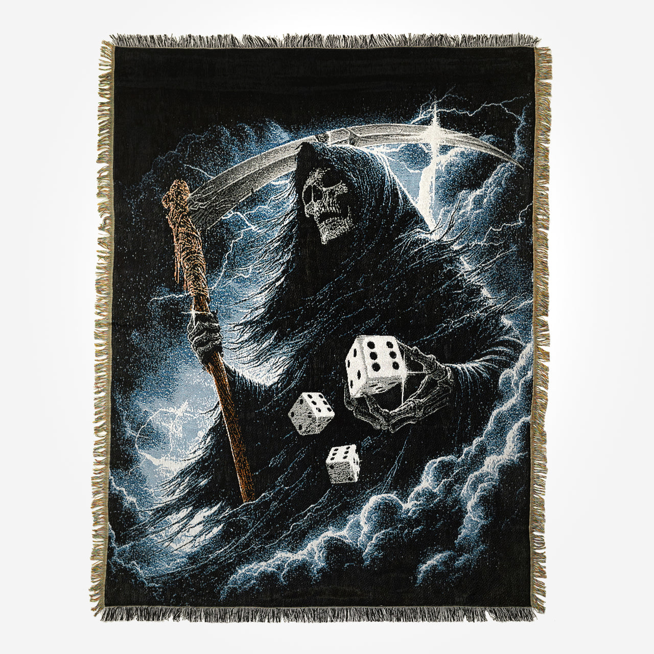 Crawling Death Dice Reaper Woven Blanket