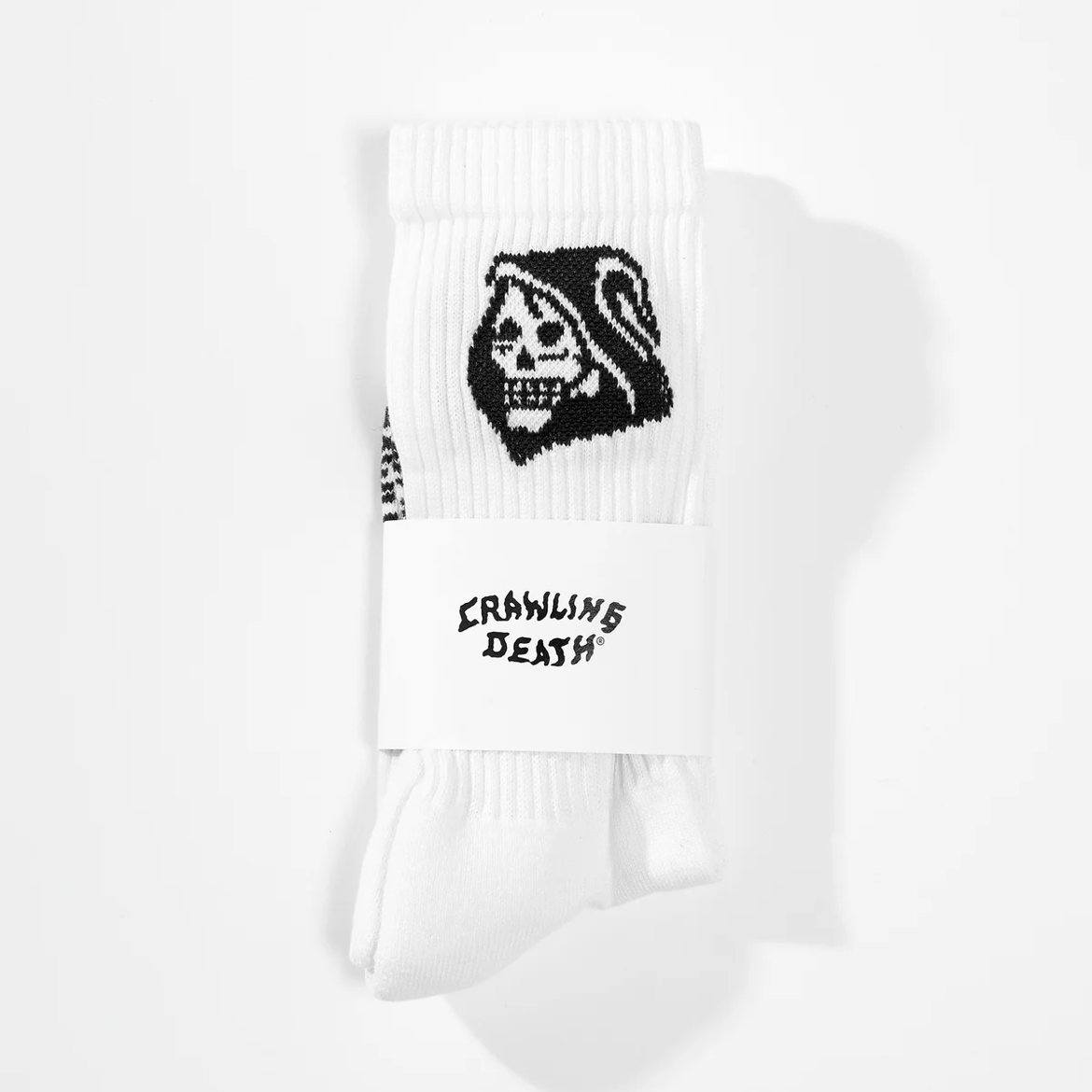 Crawling Death Skull Socks White