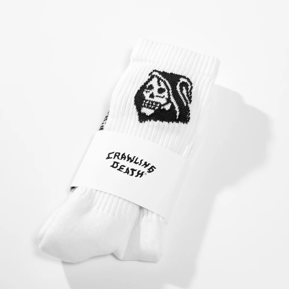 Crawling Death Skull Socks White