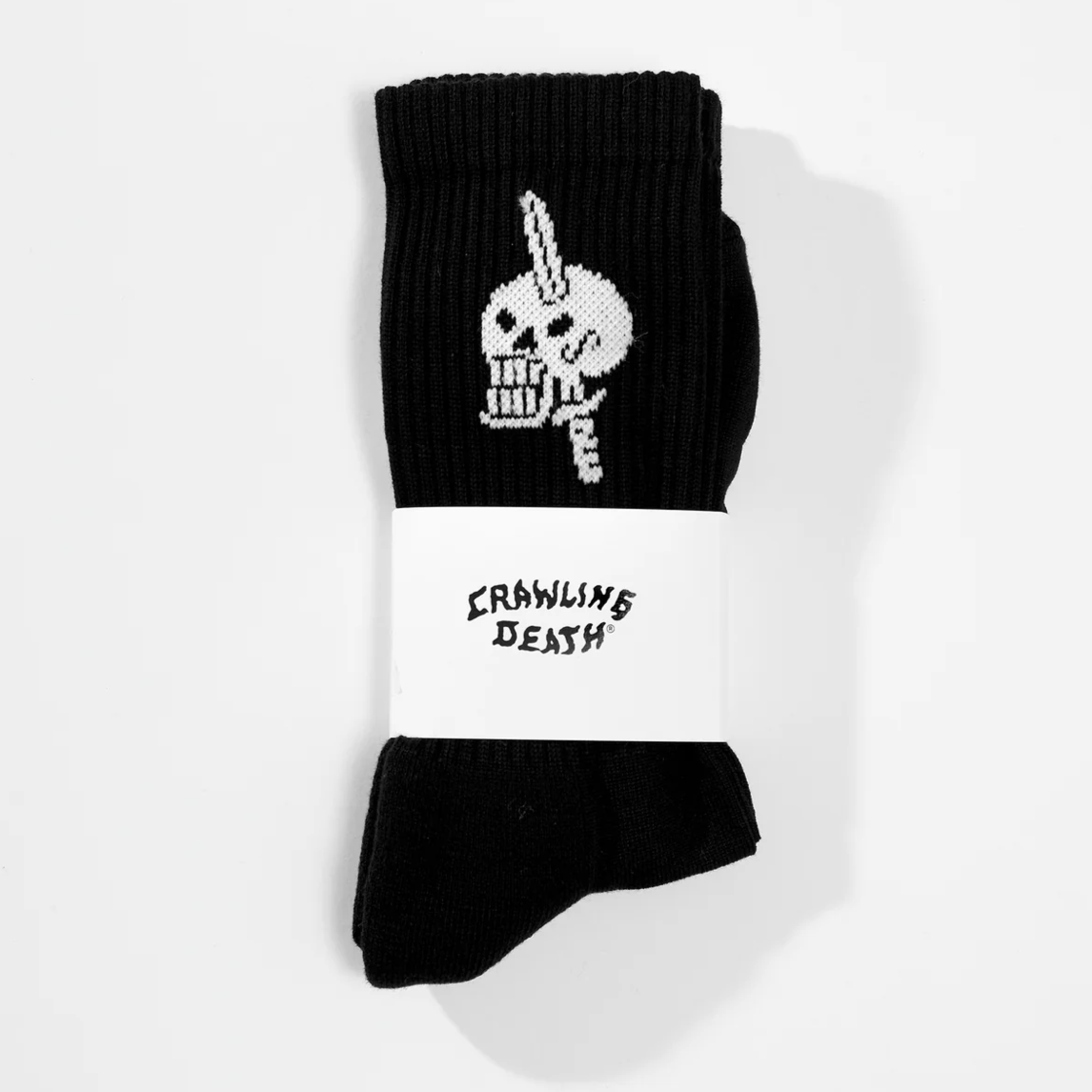 Crawling Death Skull Socks Black