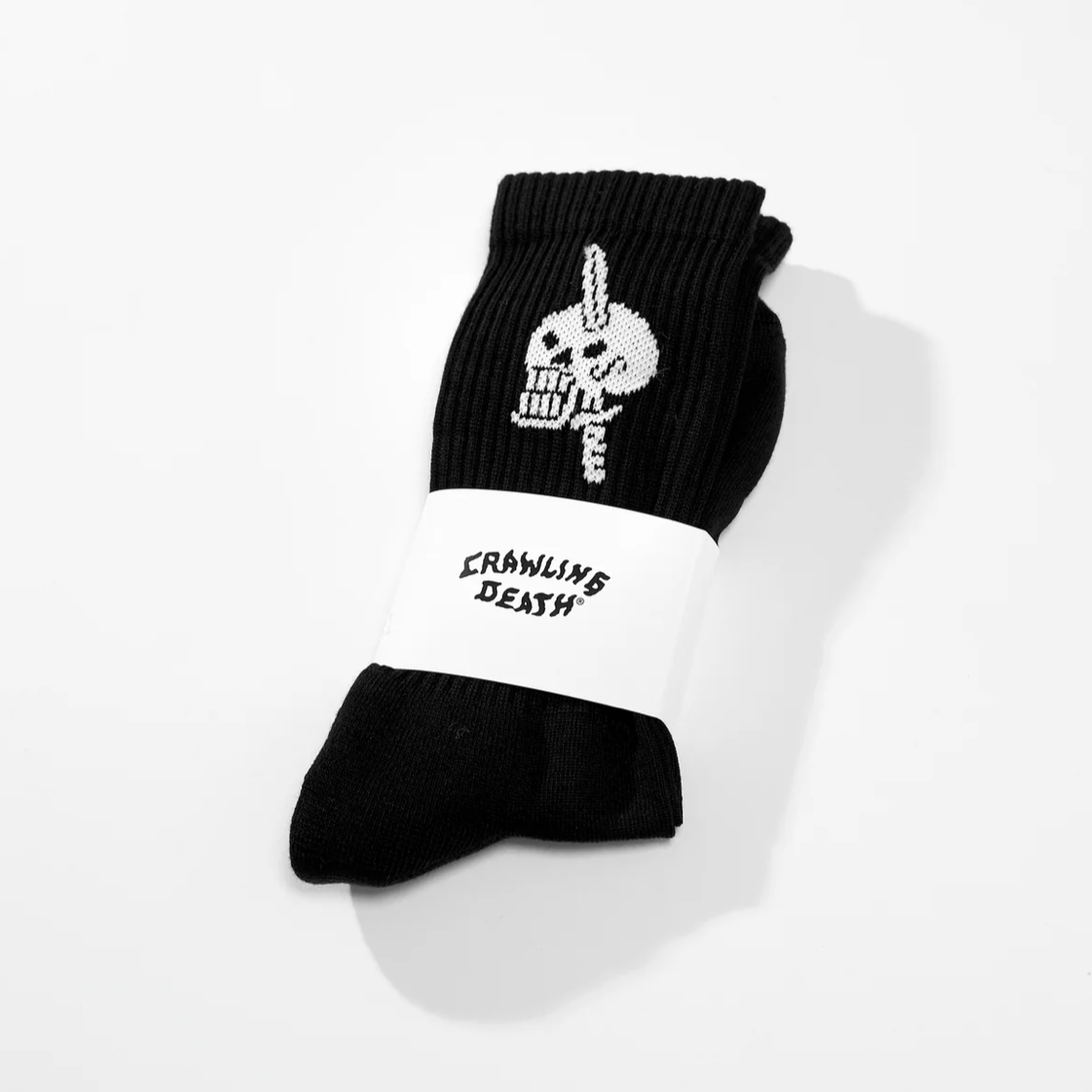 Crawling Death Skull Socks Black