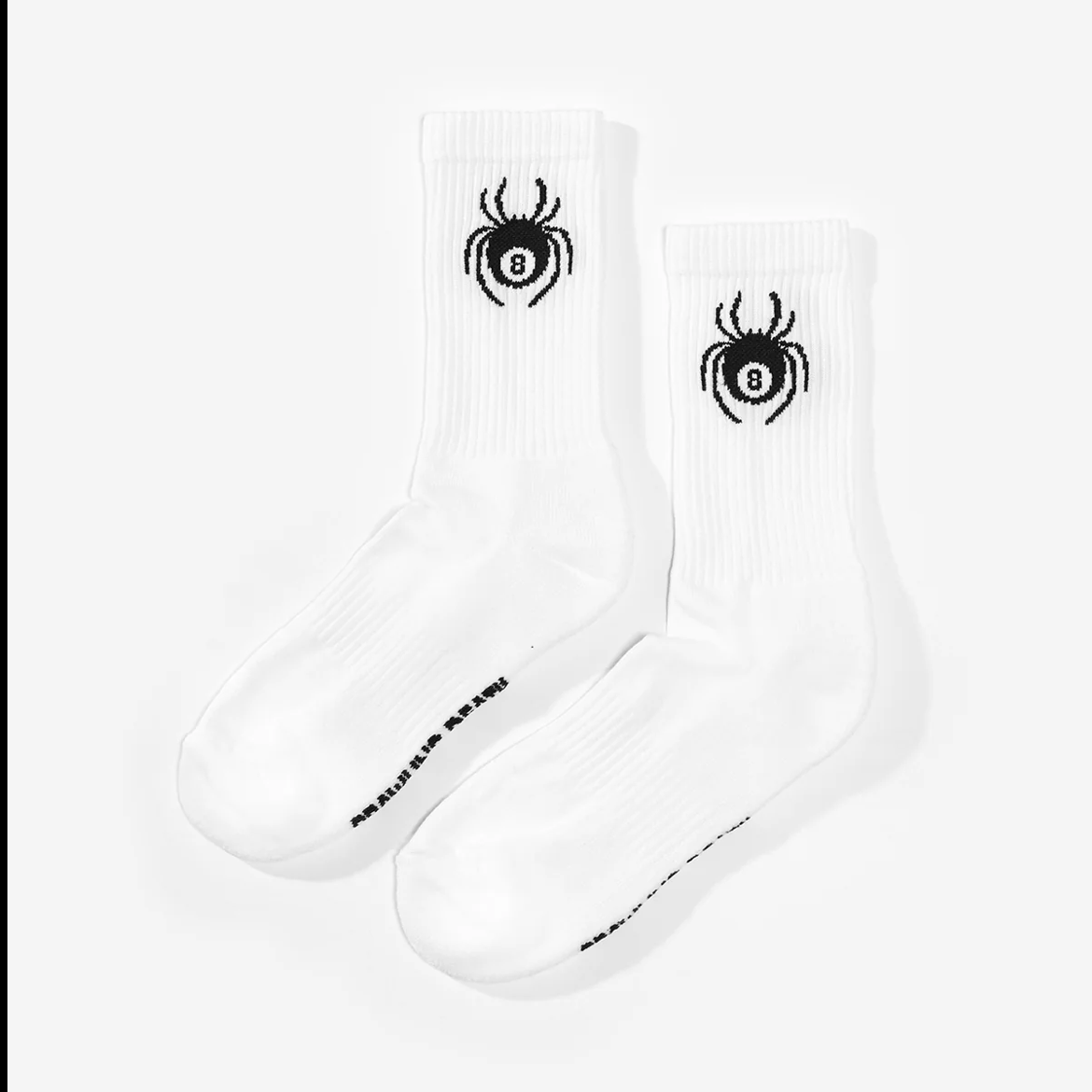 Crawling Death 8-Ball Spider Socks White