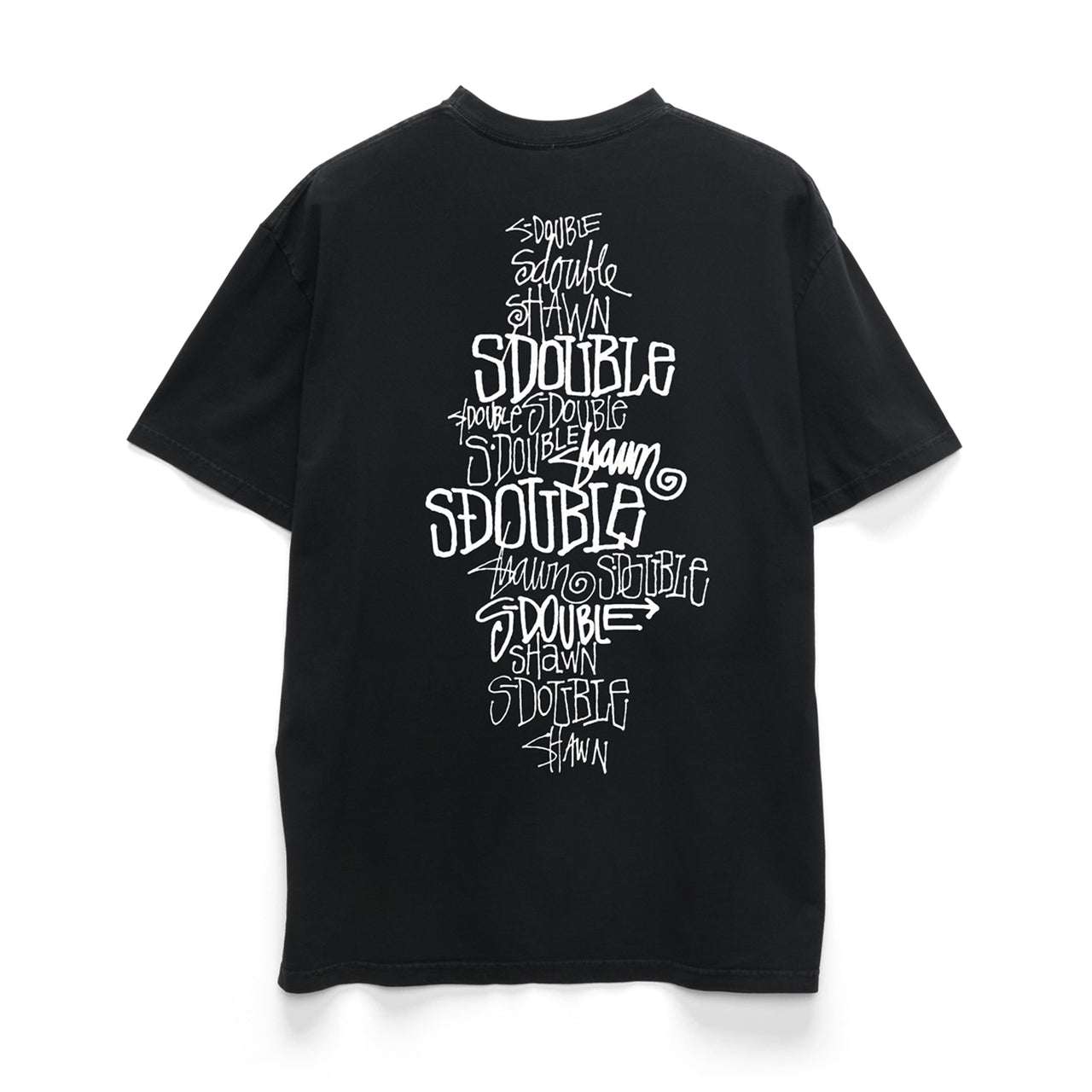 S/Double Script Stack Tee Washed Black