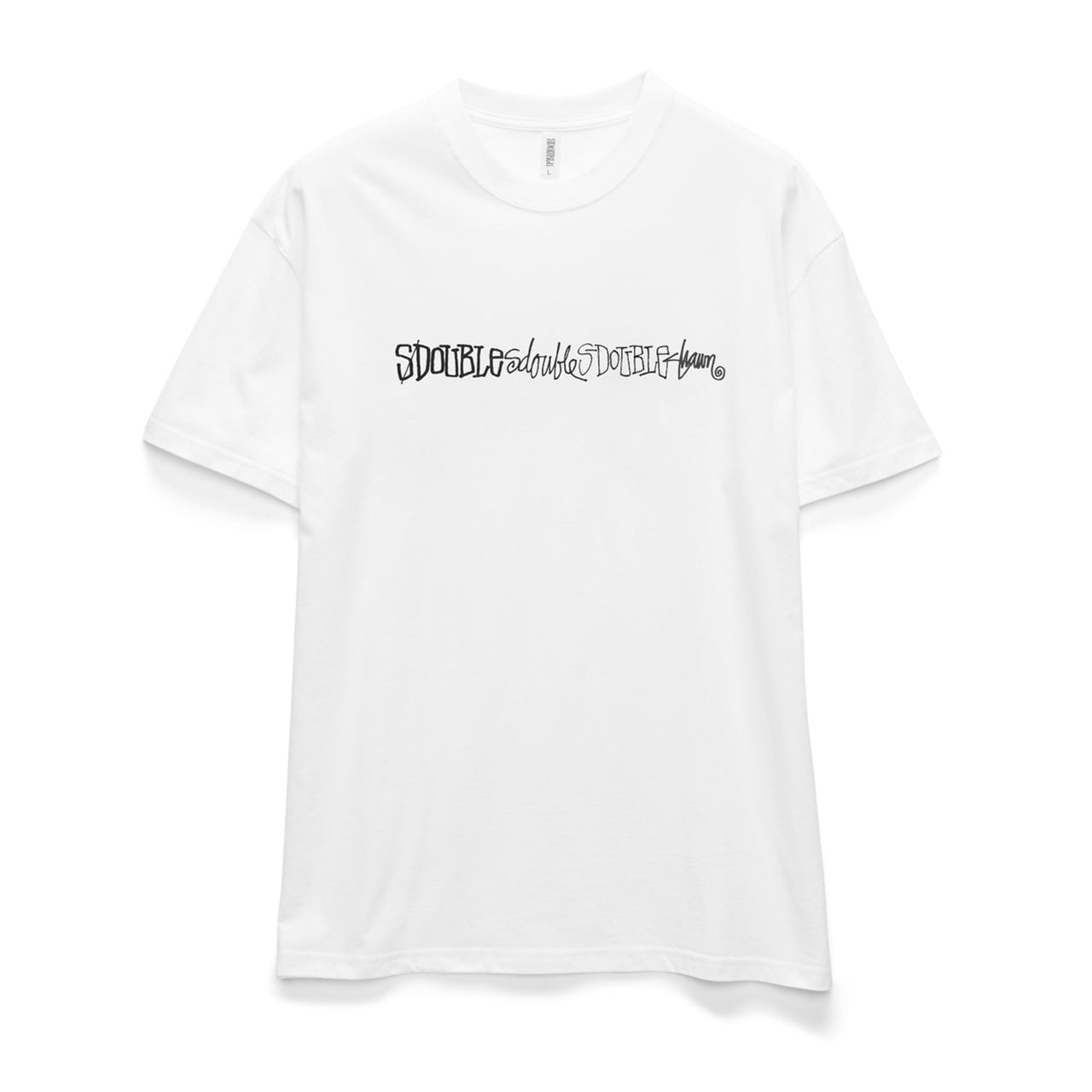 S/Double Script Stack Tee White