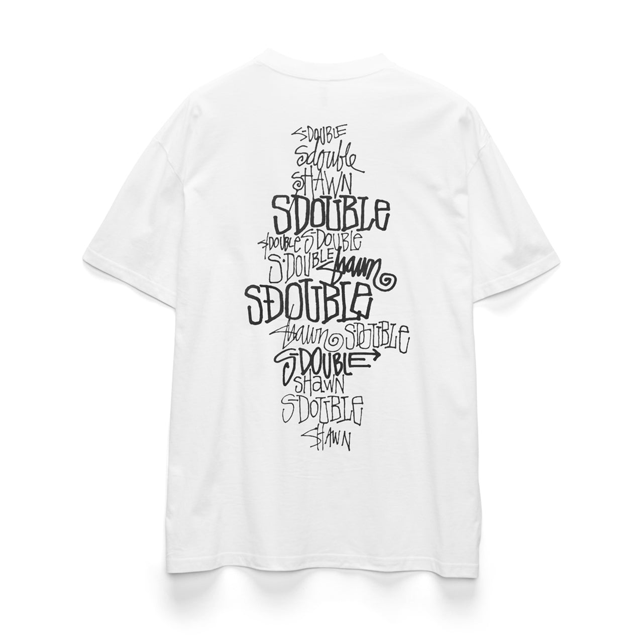 S/Double Script Stack Tee White