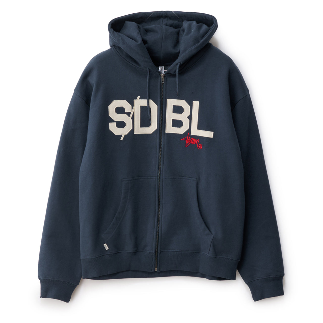 S/Double Applique Zip Through Hood Navy