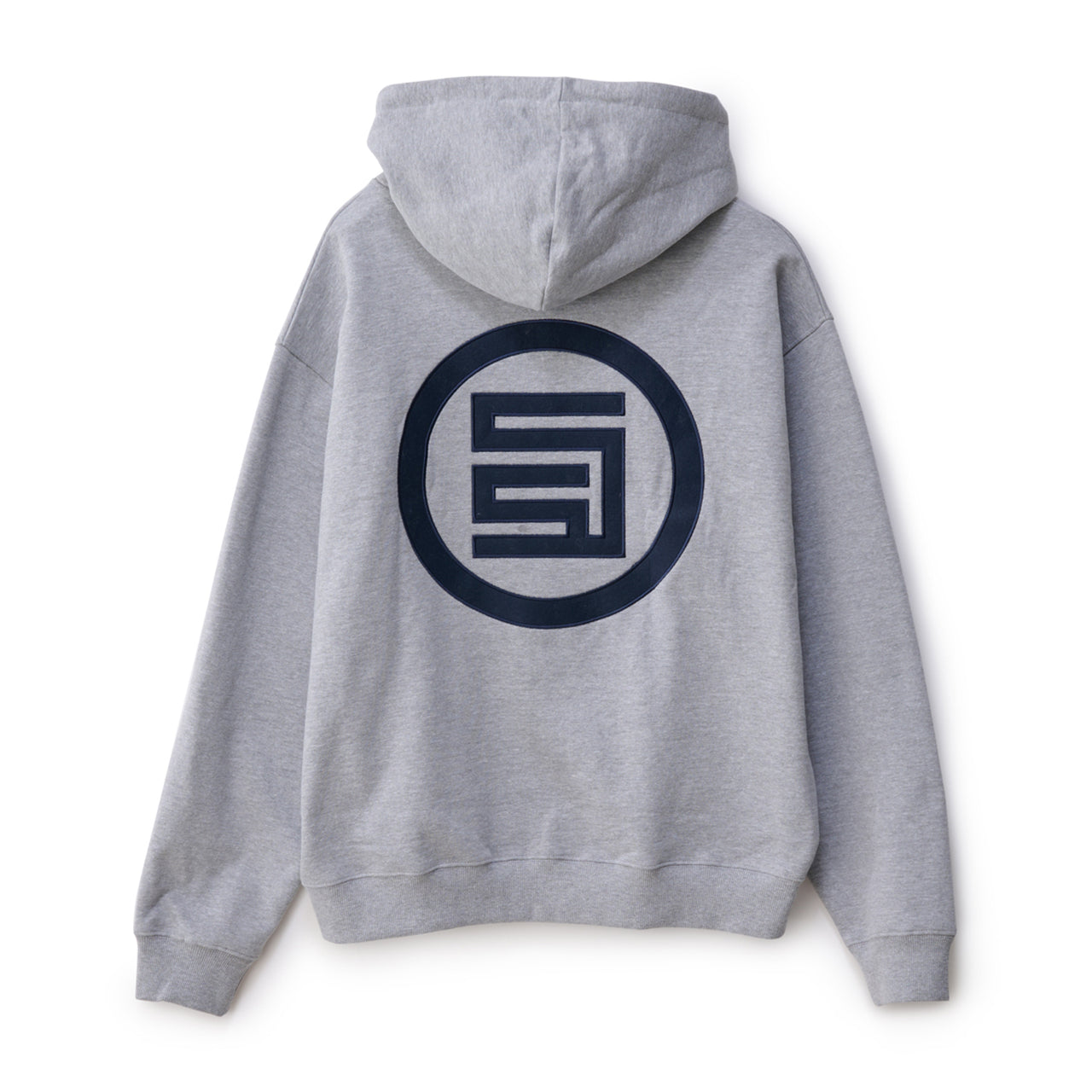 S/Double Applique Zip Through Hood Grey Heather