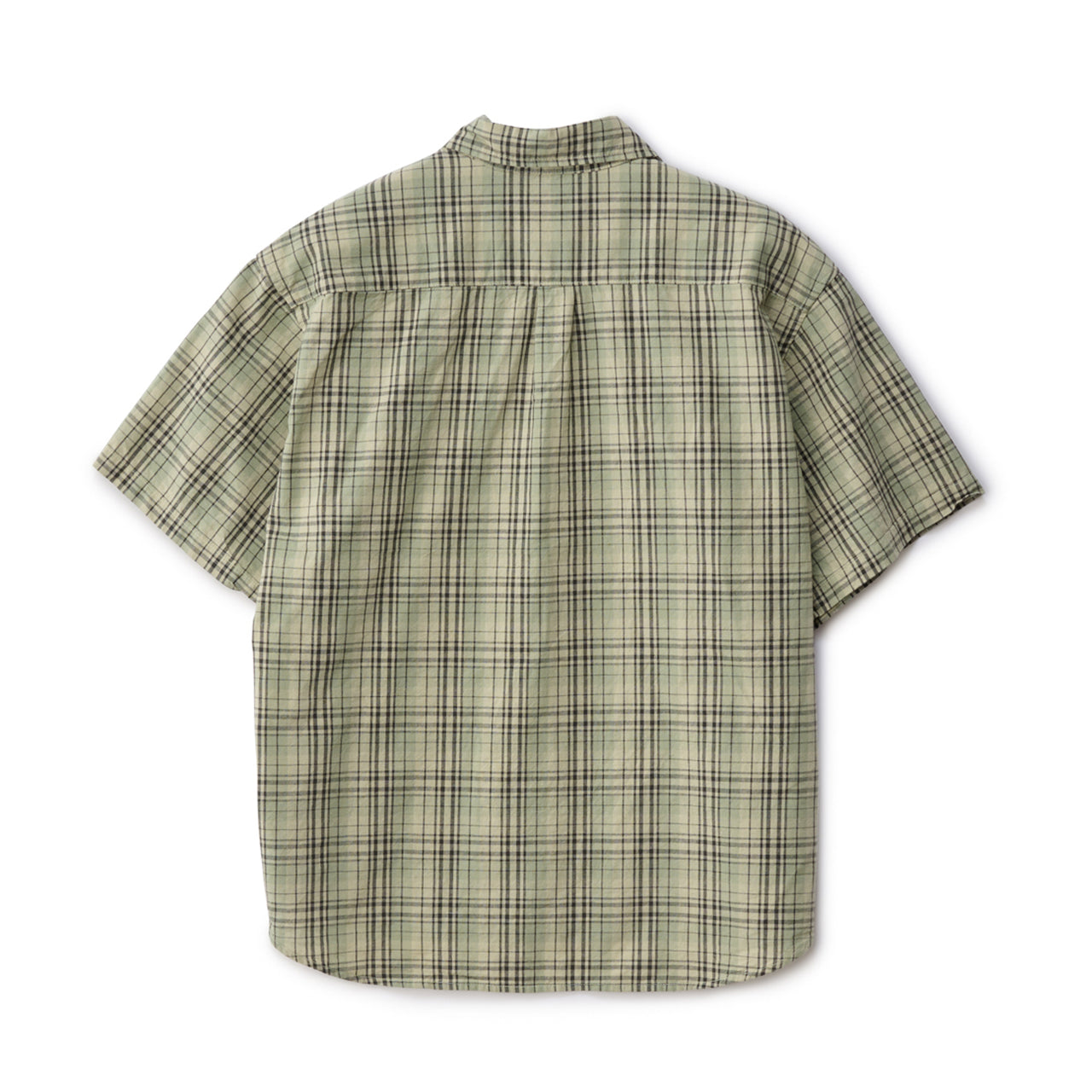 S/Double Ground Plaid S/S Shirt Sage Green