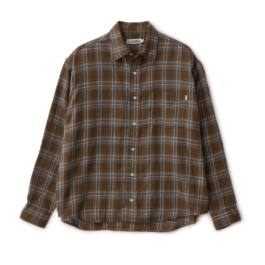 S/Double Duty Plaid L/S Shirt Brown