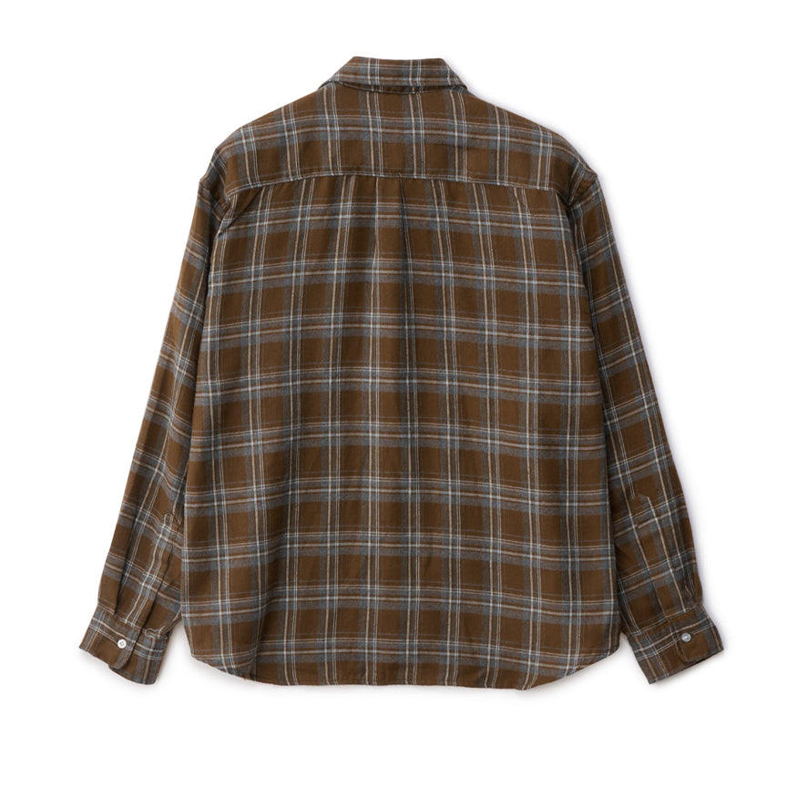 S/Double Duty Plaid L/S Shirt Brown