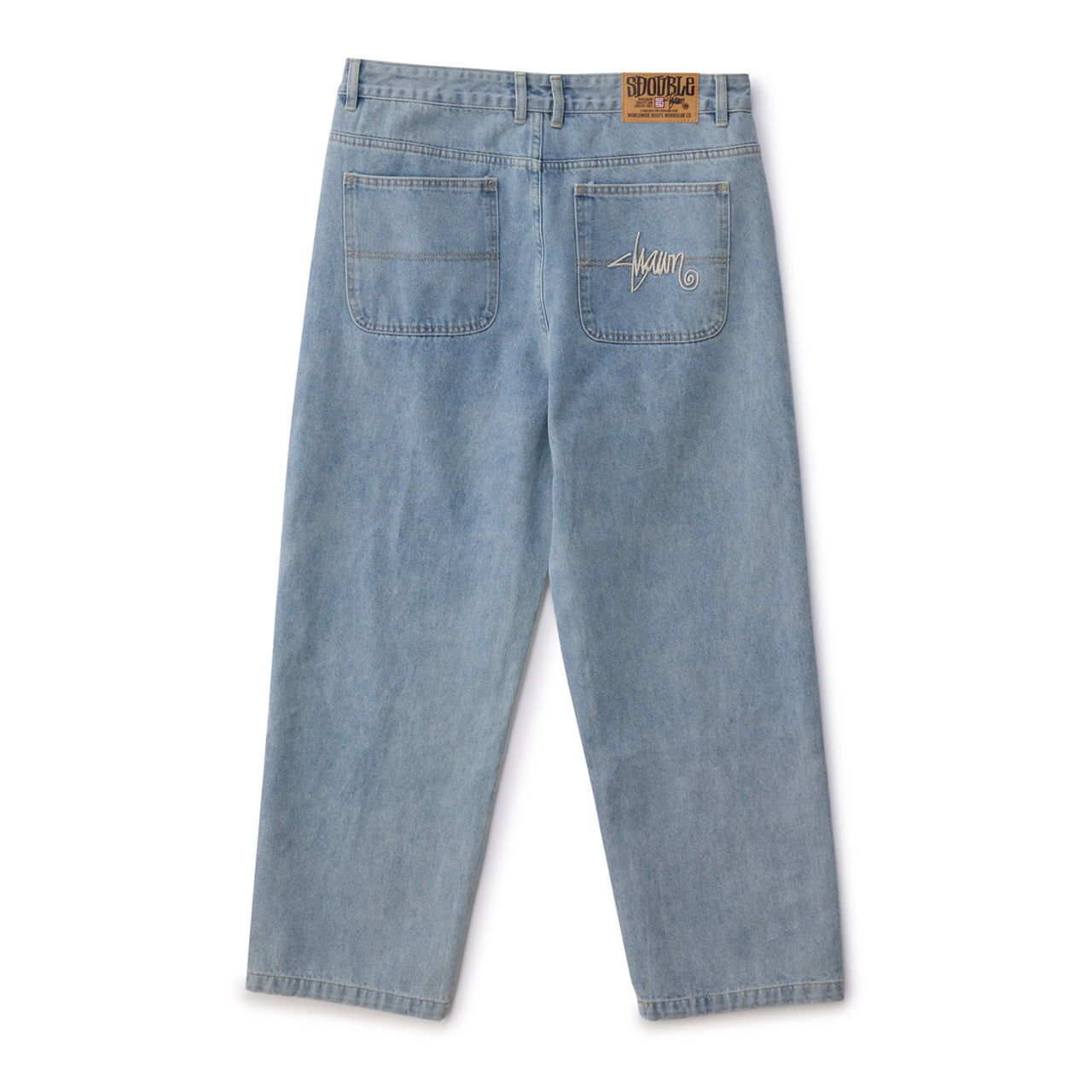 S/Double Embroidered Denim Standard Jean Fade Wash