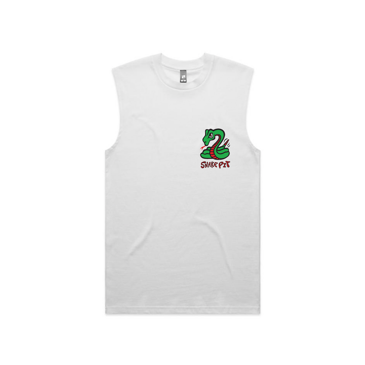 Snakepit Small Logo S/S Tank White