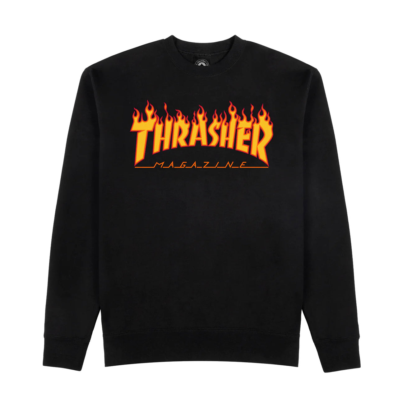 Thrasher Flame Logo Crew Neck Black