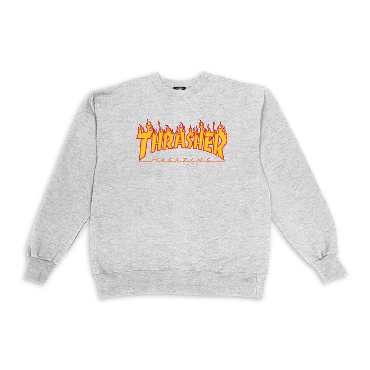 Thrasher Flame Logo Crew Neck Light Steele