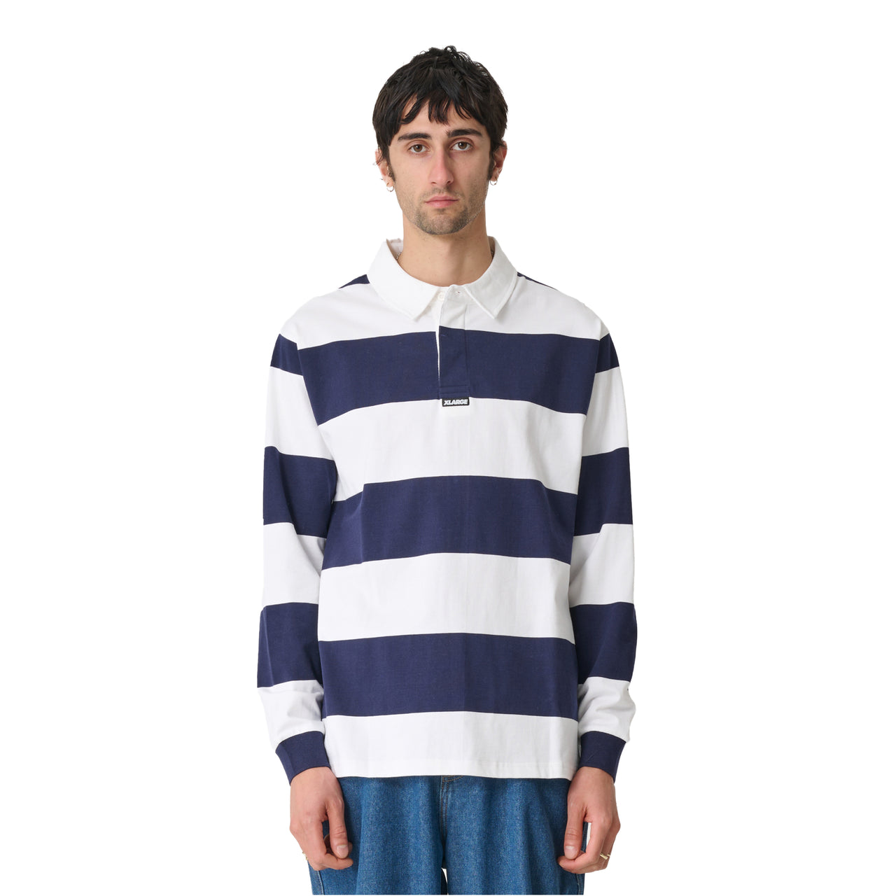 XLARGE Stripe Rugby L/S Shirt Navy