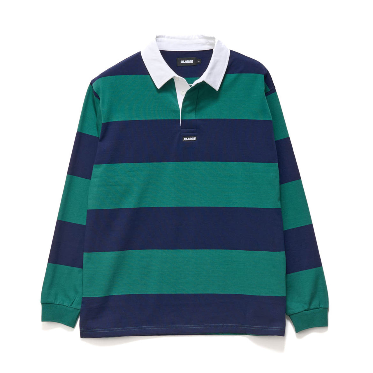 XLARGE Striped Rugby LS Shirt Green / Navy