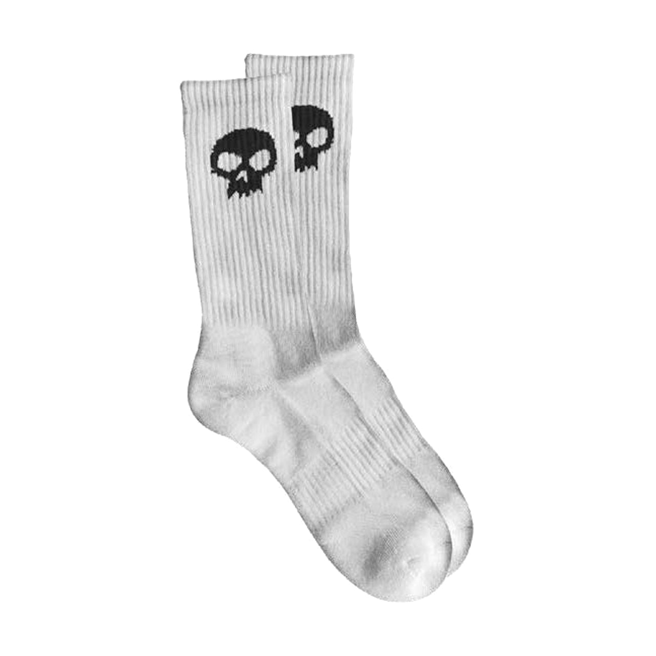 Zero Skull Crew Socks White