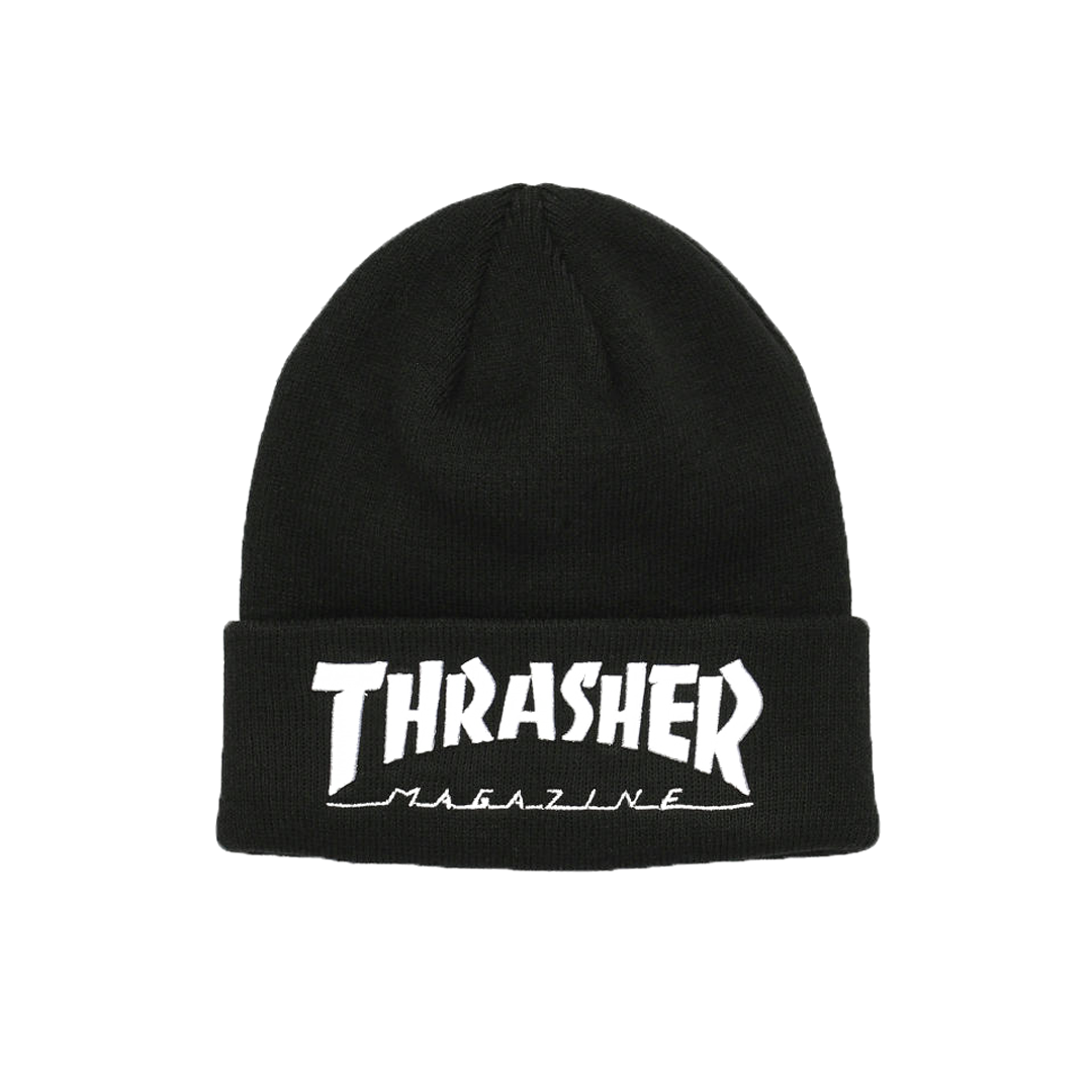 Thrasher Embroidered Logo Beanie Black/White