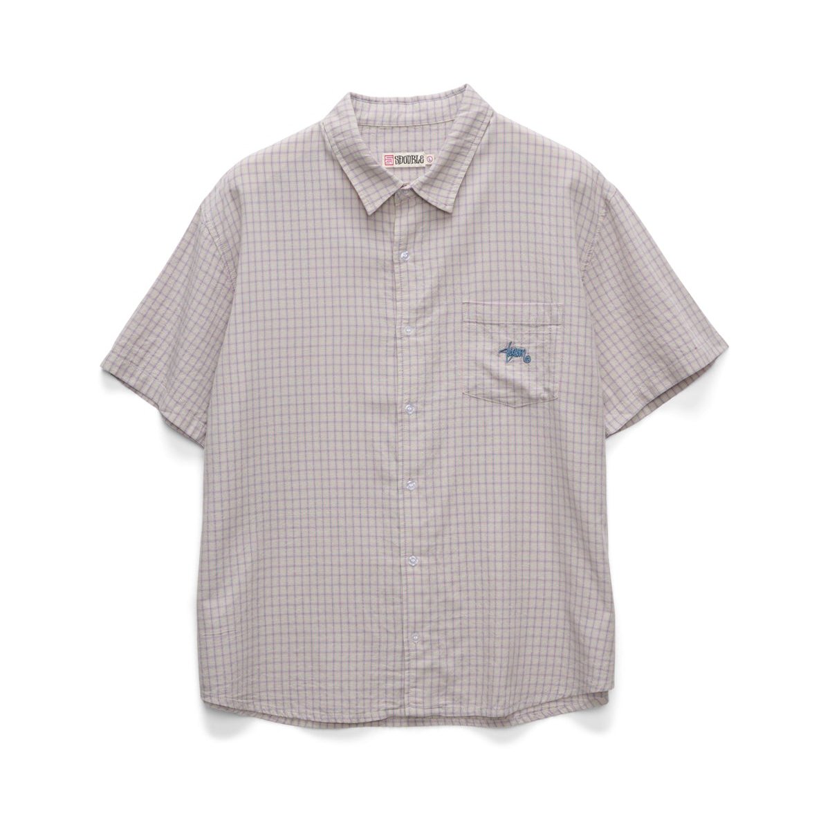 S/DOUBLE Card Check S/S Shirt Pink