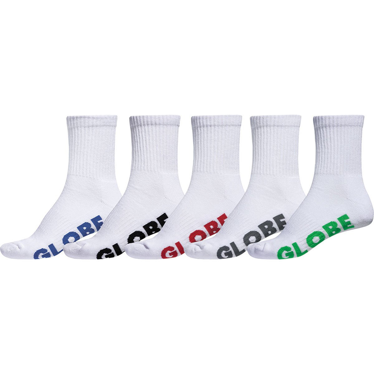 Globe Stealth Crew Sock 5pk White