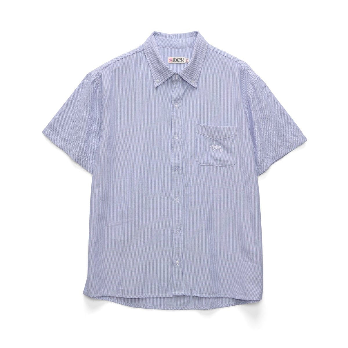 S/DOUBLE Oxford Classic S/S Shirt White/Blue Stripe