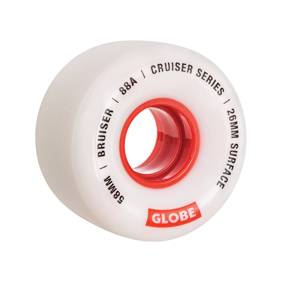 Globe Bruiser Cruiser Wheel White/Red 58mm