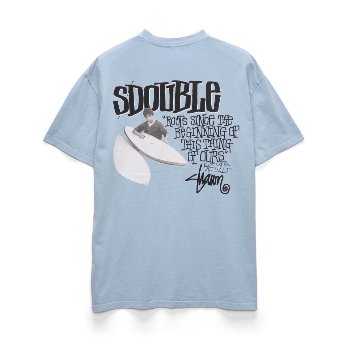 S/DOUBLE Pintails Tee Washed Blue