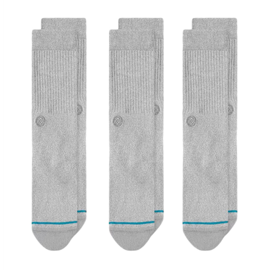 Stance Icon Socks 3pk Grey Heather