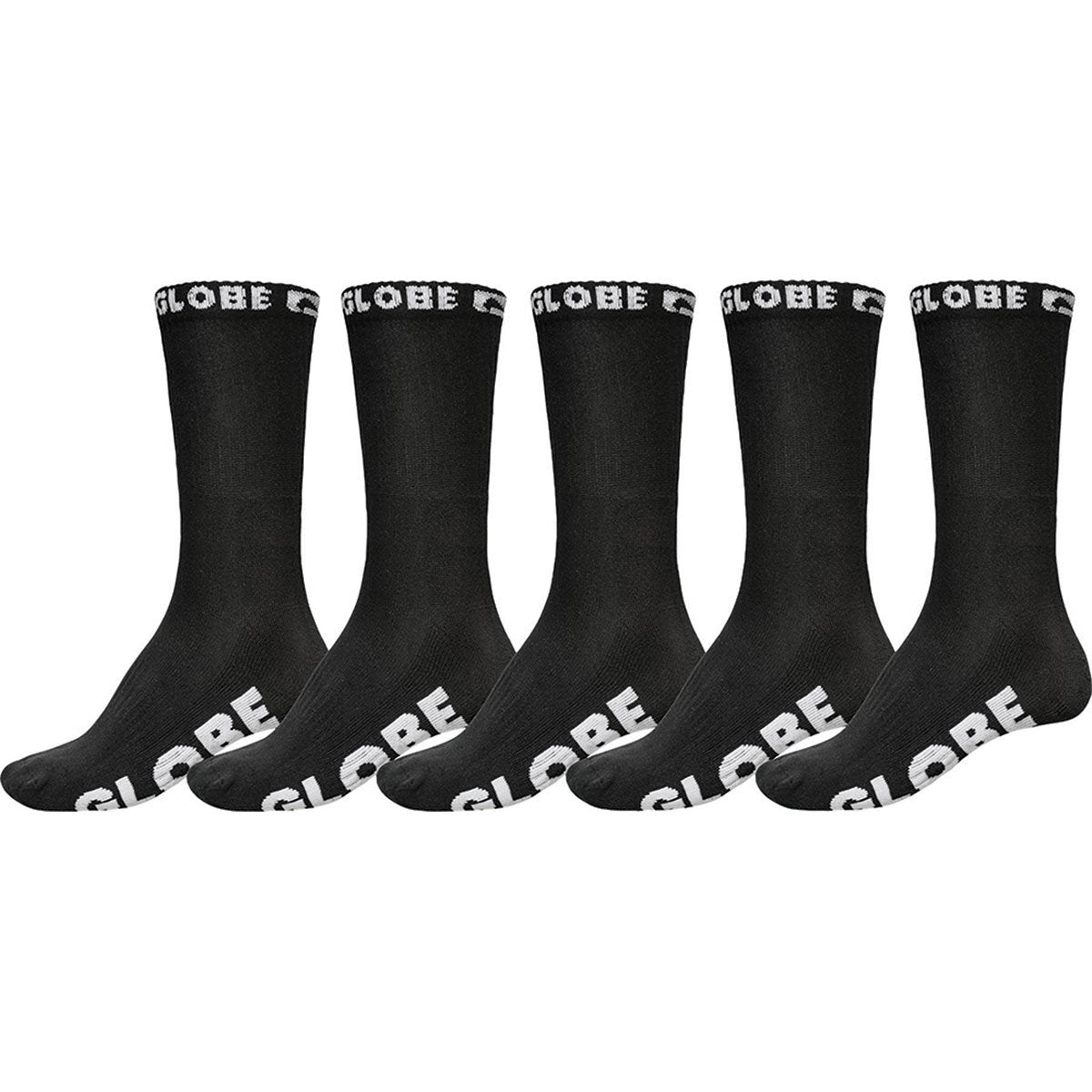 Globe Large Blackout Crew Sock 5pk Black