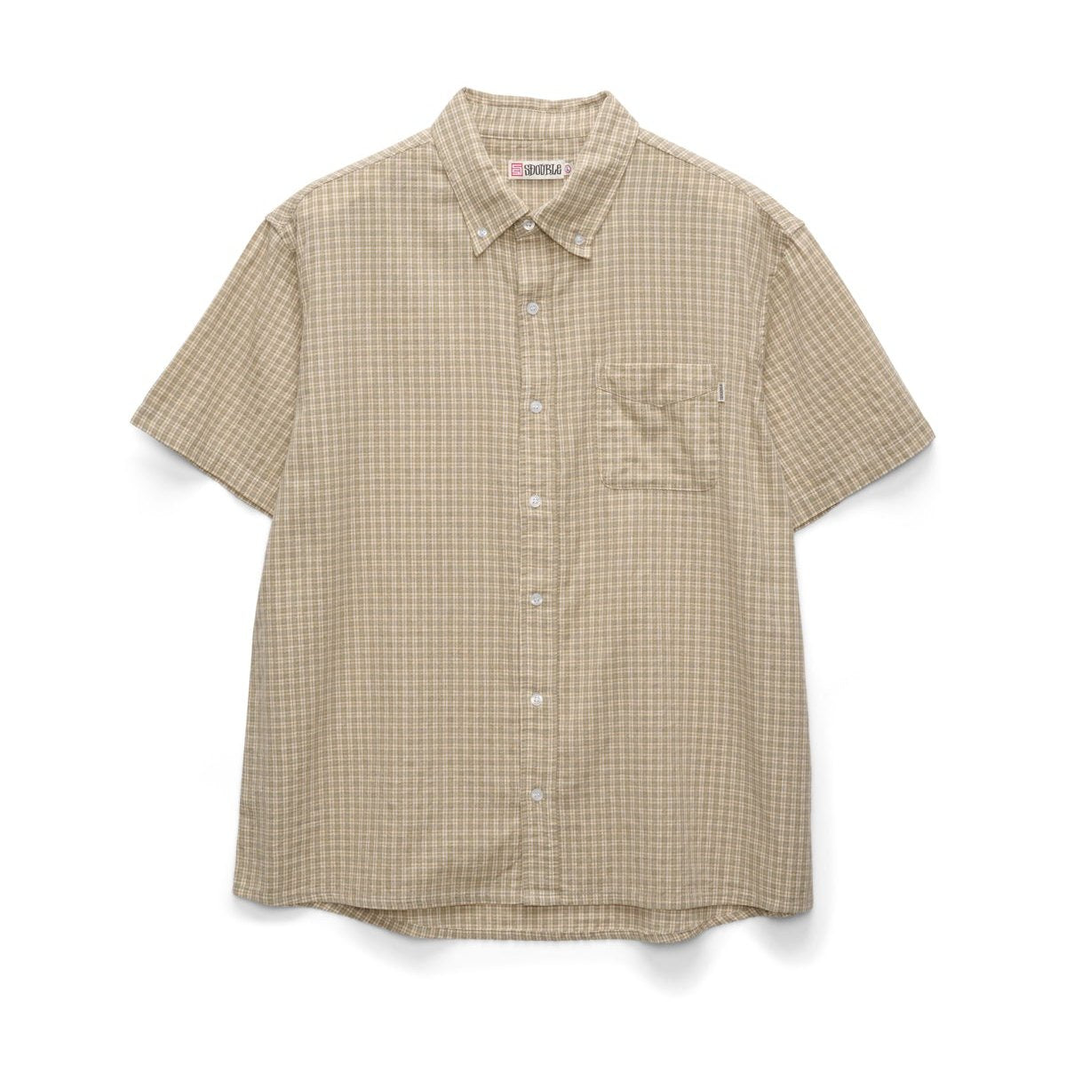 S/DOUBLE Stock Check Classic S/S Shirt Artichoke