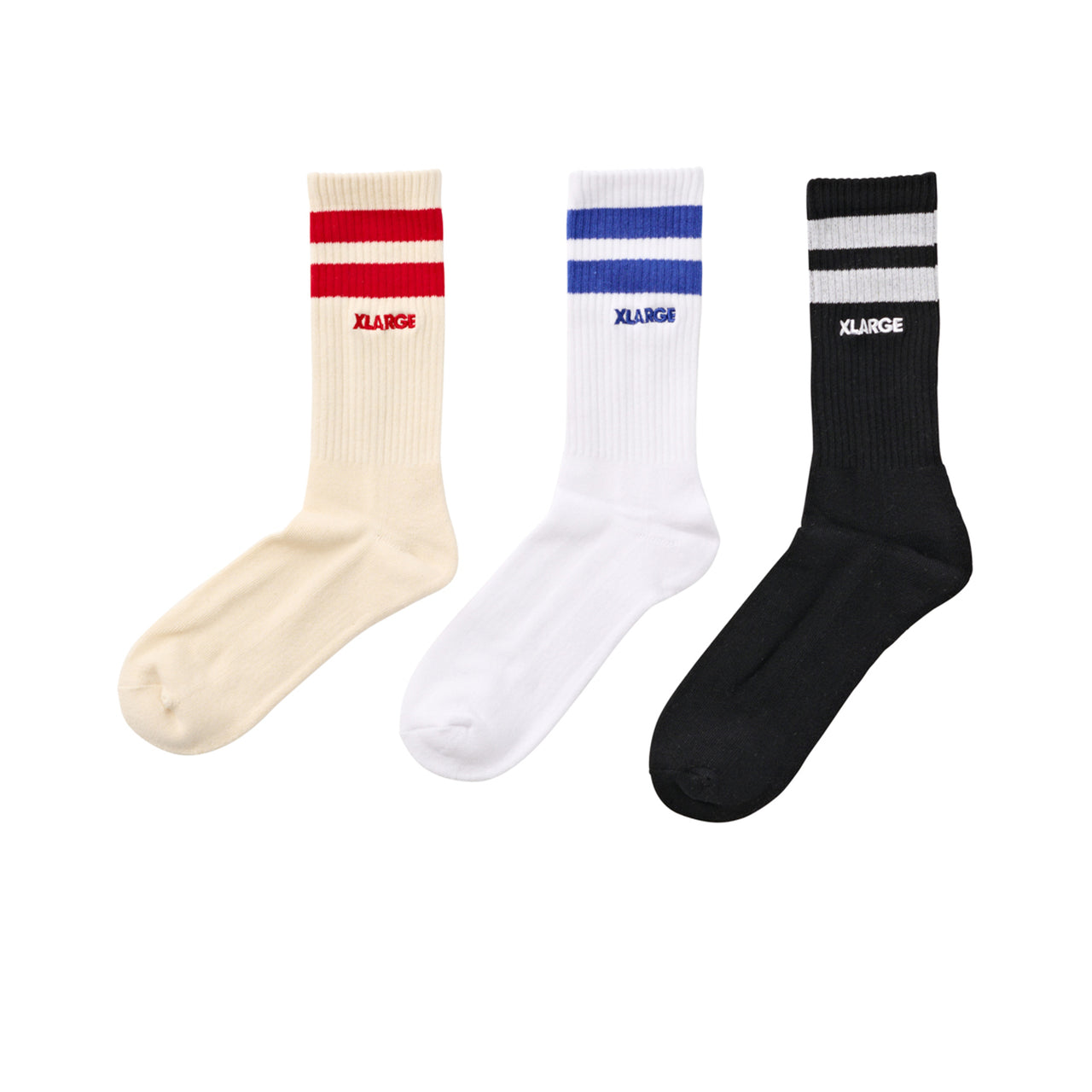 XLARGE Stripe Organic Socks Multiple Coloured 3Pack